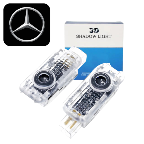 Projektor LED do drzwi Mercedes-Benz logo HD gwiazda – zestaw 2 sztuki.