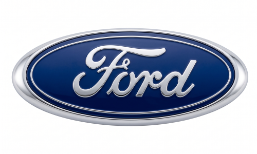 Emblemat znaczek logo Ford 147x57mm niebieski chrom tył przód