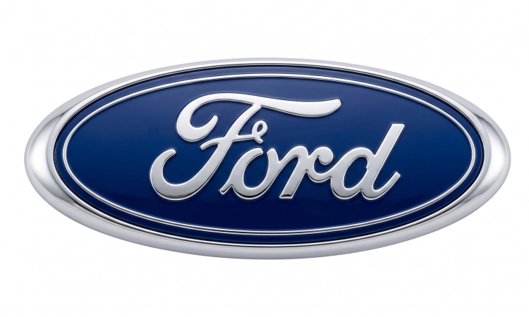 Emblemat znaczek logo Ford 147x57mm niebieski chrom tył przód